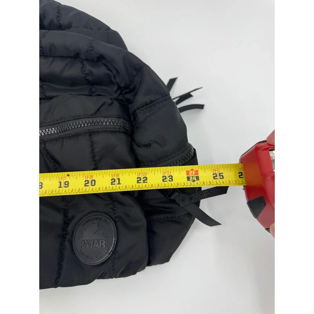 Pajar Canada Black Quilted Puffer Duffel Bag Orange Lining Travel Gym CA56188